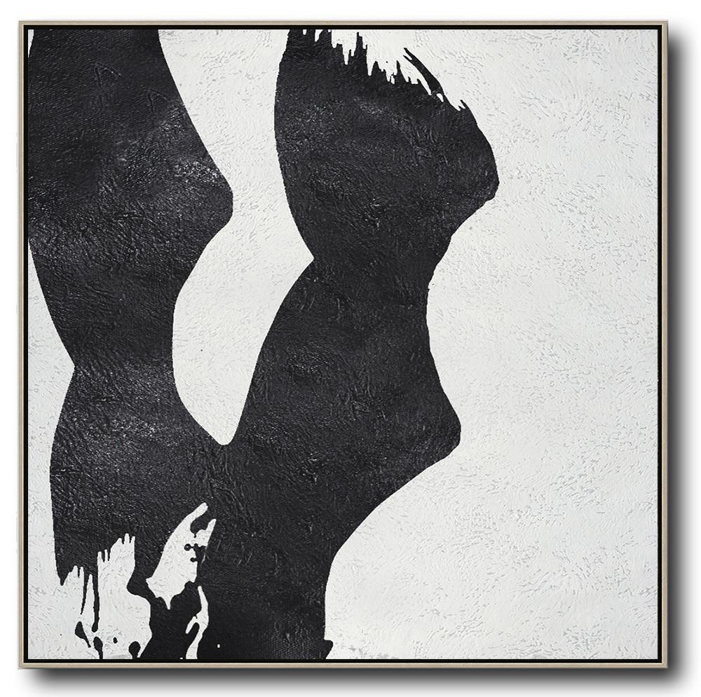 Minimal Black and White Painting #MN75A - Click Image to Close